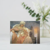 Alfons Mucha ~ Vrouwen met verbrande kaars Briefkaart (Staand voorkant)