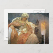 Alfons Mucha ~ Vrouwen met verbrande kaars Briefkaart (Voorkant / Achterkant)