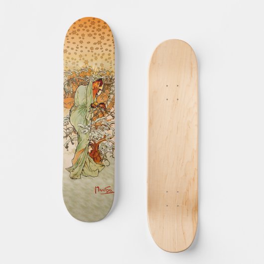 Alfons Mucha Winter Skateboard (Voorkant)