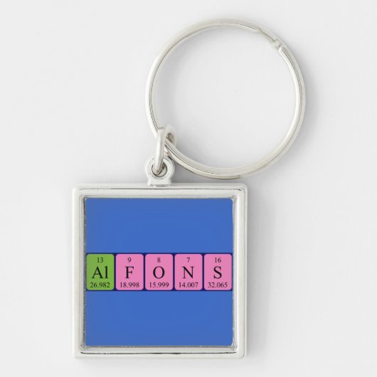Alfons periodieke lijstnaam keyring sleutelhanger (Voorkant)