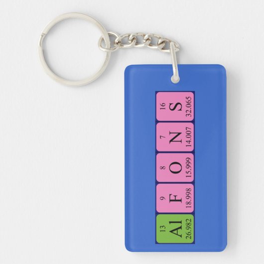 Alfons periodieke lijstnaam keyring sleutelhanger (Voorkant)