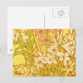 Alfonse Mucha Art Nouveau-bloemen Briefkaart (Voorkant / Achterkant)