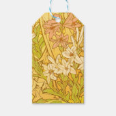 Alfonse Mucha Art Nouveau-bloemen Cadeaulabel (Voorkant)