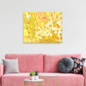 Alfonse Mucha Art Nouveau-bloemen Canvas Afdruk (Insitu (Woonkamer))