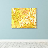 Alfonse Mucha Art Nouveau-bloemen Canvas Afdruk (Insitu (Houten vloer))