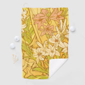 Alfonse Mucha Art Nouveau-bloemen Golfhanddoek (Insitu)