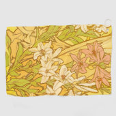 Alfonse Mucha Art Nouveau-bloemen Golfhanddoek (Horizontaal)