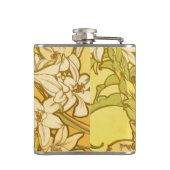 Alfonse Mucha Art Nouveau-bloemen Heupfles (Achterkant)