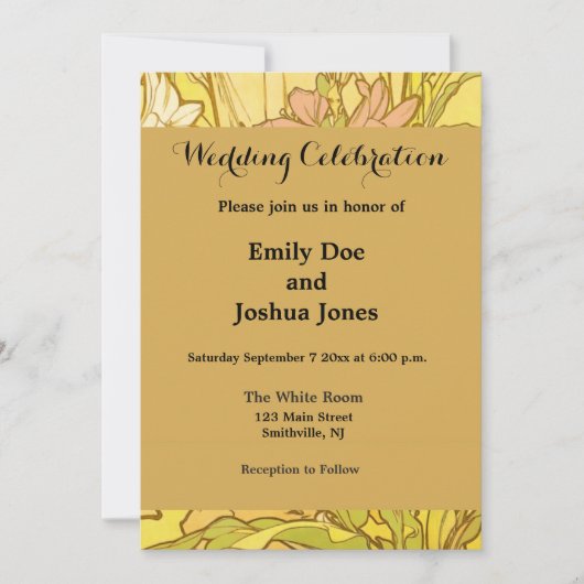 Alfonse Mucha Art Nouveau-bloemen Kaart (Voorkant)