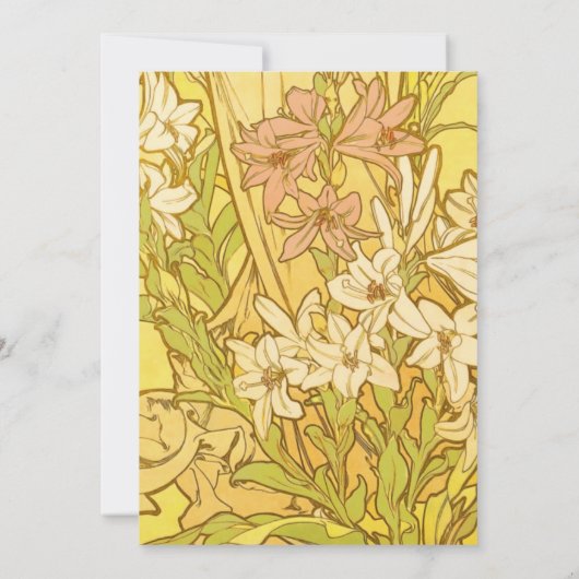 Alfonse Mucha Art Nouveau-bloemen Kaart (Achterkant)