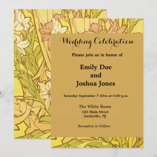 Alfonse Mucha Art Nouveau-bloemen Kaart (Voorkant / Achterkant)