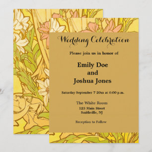 Alfonse Mucha Art Nouveau-bloemen Kaart