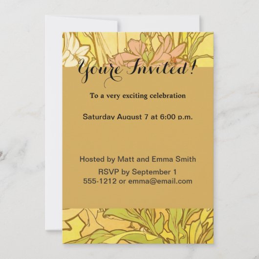 Alfonse Mucha Art Nouveau-bloemen Kaart (Voorkant)