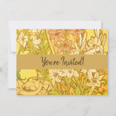 Alfonse Mucha Art Nouveau-bloemen Kaart (Voorkant)