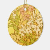 Alfonse Mucha Art Nouveau-bloemen Keramisch Ornament (Links)