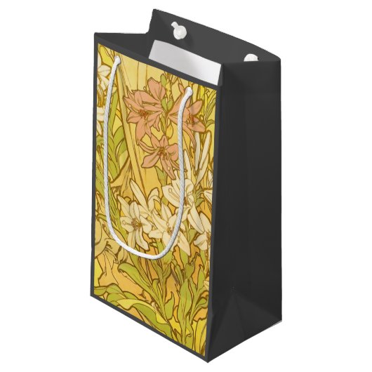 Alfonse Mucha Art Nouveau-bloemen Klein Cadeauzakje (Voorkant Gekanteld)
