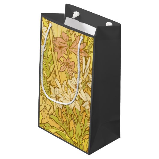 Alfonse Mucha Art Nouveau-bloemen Klein Cadeauzakje (Achterkant Gekanteld)