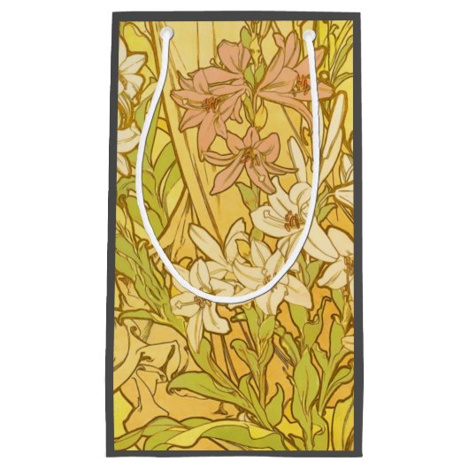 Alfonse Mucha Art Nouveau-bloemen Klein Cadeauzakje (Voorkant)