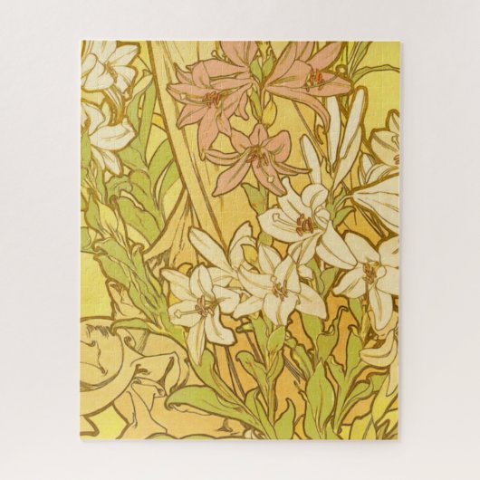 Alfonse Mucha Art Nouveau-bloemen Legpuzzel (Verticaal)