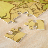 Alfonse Mucha Art Nouveau-bloemen Legpuzzel (Zijkant)