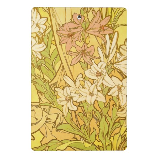 Alfonse Mucha Art Nouveau-bloemen Mini Klembord (Achterkant)