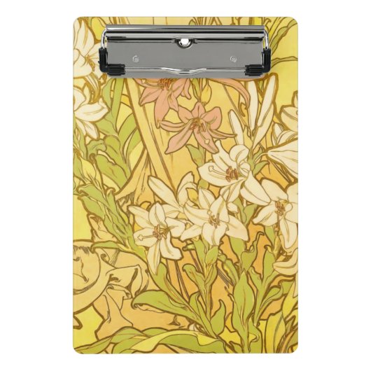 Alfonse Mucha Art Nouveau-bloemen Mini Klembord (Voorkant)