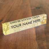 Alfonse Mucha Art Nouveau-bloemen Naambordje (Zijkant)