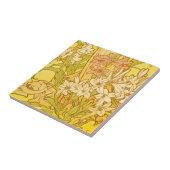 Alfonse Mucha Art Nouveau-bloemen Tegeltje (Zijkant)