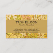 Alfonse Mucha Art Nouveau-bloemen Visitekaartje (Achterkant)