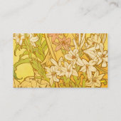 Alfonse Mucha Art Nouveau-bloemen Visitekaartje (Achterkant)
