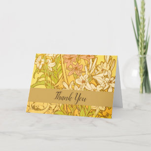 Alfonse Mucha Art Nouveau lelie bloemen Bedankkaart