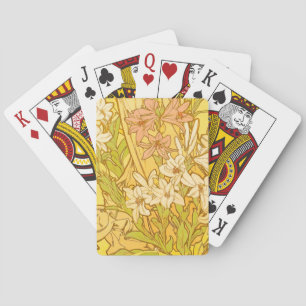 Alfonse Mucha Art Nouveau lelie bloemen Pokerkaarten