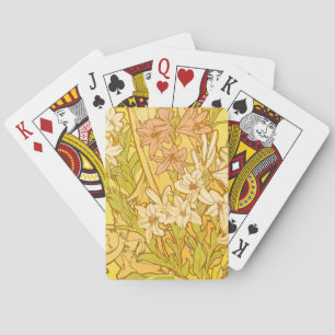 Alfonse Mucha Art Nouveau lelie bloemen Pokerkaarten
