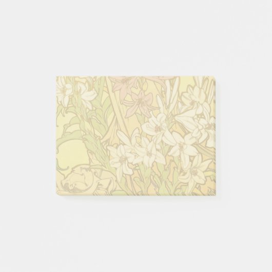 Alfonse Mucha Art Nouveau lelie bloemen Post-it® Notes (Voorkant)