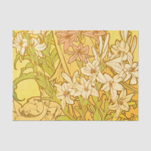 Alfonse Mucha Art Nouveau lelie bloemen Tissuepapier