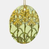 Alfonse Mucha Art Nouveau lelie patroon klassieker Keramisch Ornament (Rechts)
