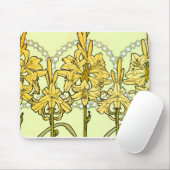 Alfonse Mucha Art Nouveau lelie patroon klassieker Muismat (Met muis)