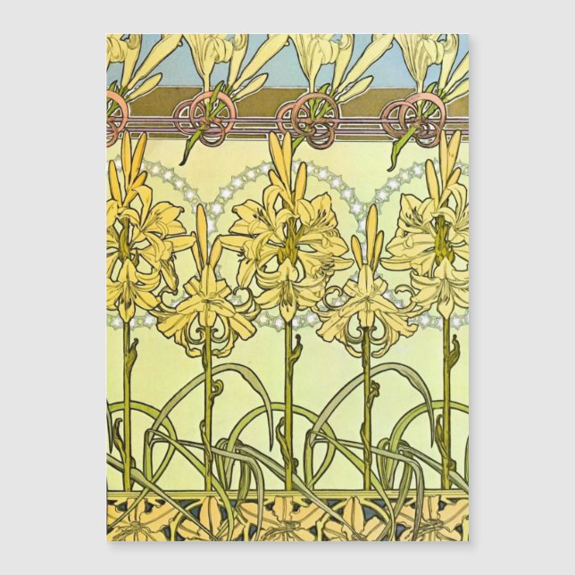 Alfonse Mucha Art Nouveau Lily Floral Pattern (Voorkant)