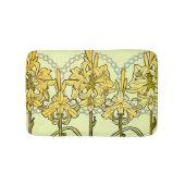 Alfonse Mucha Art Nouveau Lily Floral Pattern Badmat (Voorkant)