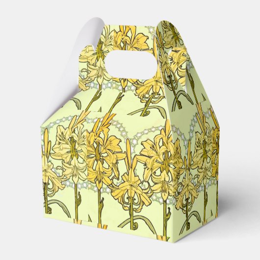 Alfonse Mucha Art Nouveau Lily Floral Pattern Bedankdoosjes (Achterkant)