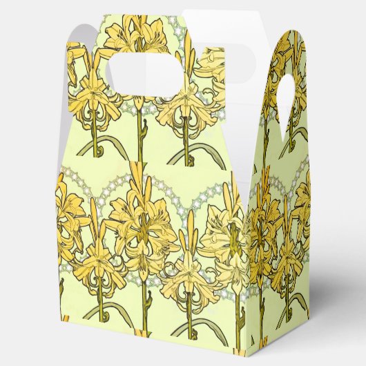Alfonse Mucha Art Nouveau Lily Floral Pattern Bedankdoosjes (Geopend)