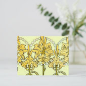 Alfonse Mucha Art Nouveau Lily Floral Pattern Briefkaart (Staand voorkant)