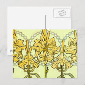 Alfonse Mucha Art Nouveau Lily Floral Pattern Briefkaart (Voorkant / Achterkant)