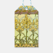 Alfonse Mucha Art Nouveau Lily Floral Pattern Cadeaulabel (Voorkant)