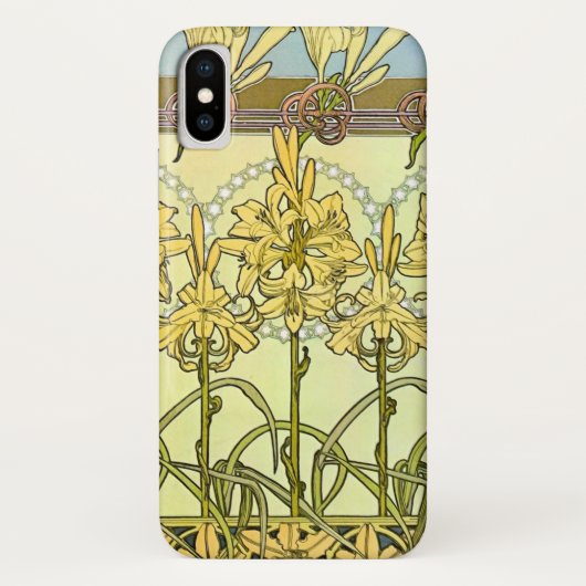 Alfonse Mucha Art Nouveau Lily Floral Pattern Case-Mate iPhone Case (Achterkant)