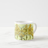 Alfonse Mucha Art Nouveau Lily Floral Pattern Espresso Kop (Voorkant rechts)