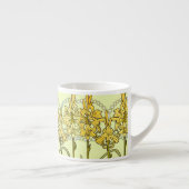 Alfonse Mucha Art Nouveau Lily Floral Pattern Espresso Kop (Rechts)