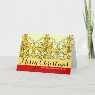 Alfonse Mucha Art Nouveau Lily Floral Pattern Feestdagen Kaart