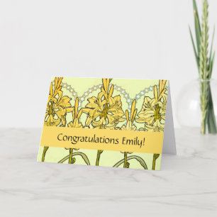 Alfonse Mucha Art Nouveau Lily Floral Pattern Kaart