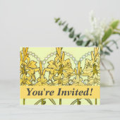 Alfonse Mucha Art Nouveau Lily Floral Pattern Kaart (Staand voorkant)